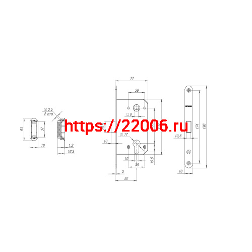 Корпус Fuaro (Фуаро) врезного замка MAGNM85C-50 (M85C-50) SN мат.никель фото 3 Корпус Fuaro (Фуаро) врезного замка MAGNM85C-50 (M85C-50) SN мат.никель фото 3