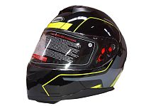 Шлем интеграл COBRA JK318, черный/зеленый(1), черный/красный(5), с очками, размеры XL