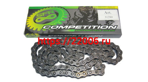 Цепь (428H) SFR -100 зв. приводная усиленная, Альфа, Нитро, "Monster", цветная коробочка (НАБОР)