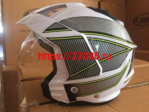 Шлем открытый 3/4 COBRA JK521, белый с серым(3), черный с графикой(2), размеры L фото 2