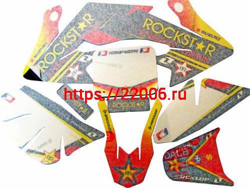 Комплект наклеек на кроссовый мотоцикл CRF50 Rockstar Комплект наклеек на кроссовый мотоцикл CRF50 Rockstar
