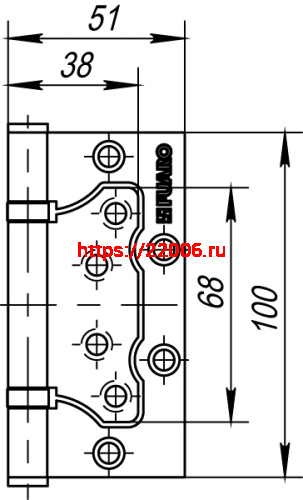 Петля Fuaro (Фуаро) универсальная без врезки IN4500W CF (500-2BB 100x2,5) кофе фото 3 Петля Fuaro (Фуаро) универсальная без врезки IN4500W CF (500-2BB 100x2,5) кофе фото 3