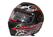 Шлем модуляр COBRA JK111, черный с красным графика(9), с очками, размеры L